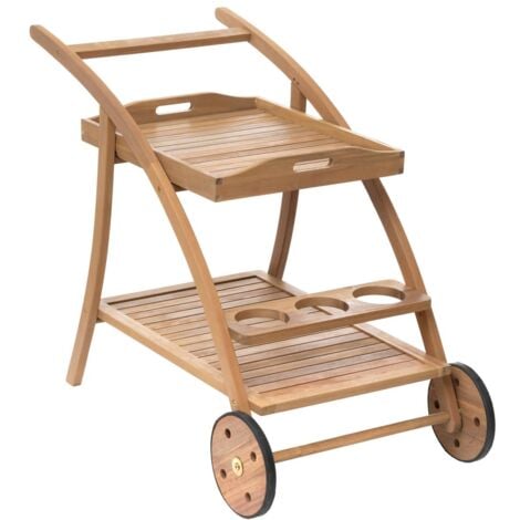 HESPERIDE Credenza tiwi a 2 piani, 2 ruote in acacia - Hespéride