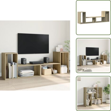 Credenza TV con scomparti - vidaXL Mobili TV 2 pz Rovere Sonoma 75x30x50 cm in Legno Multistrato - Mobile TV in legno multistrato