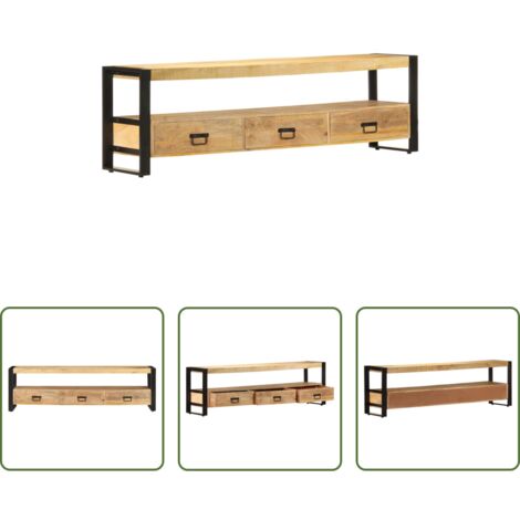 Credenza TV -  Mobile Porta TV 150x30x45 cm in Legno Massello di Mango