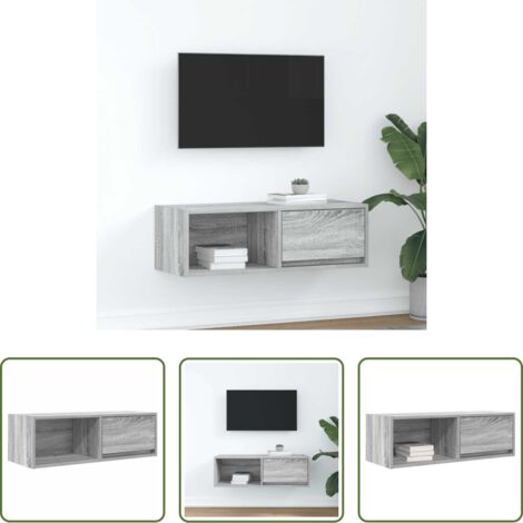 Credenza TV -  Mobile Porta TV Grigio Sonoma 80x31x25,5 cm Legno Multistrato