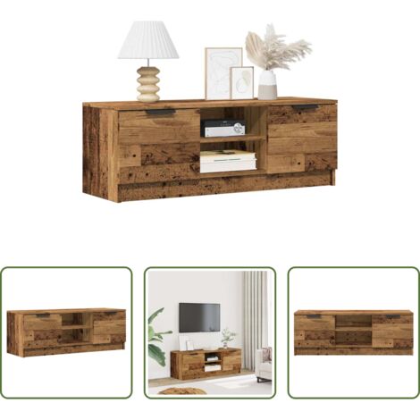 Credenza TV - Mobile Porta TV Legno Vecchio 102x35x36,5 cm Legno Multistrato