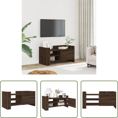 Credenza TV -  Mobile Porta TV Rovere Marrone 80x35x40 cm in Legno Multistrato