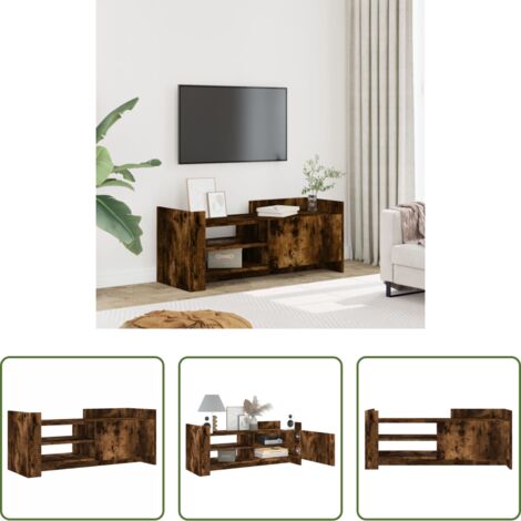 Credenza TV -  Mobile TV Rovere Fumo 100x35x40 cm in Legno Multistrato