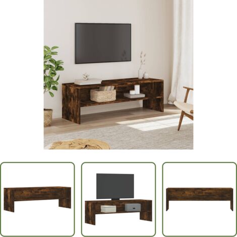 Credenza TV -  Mobile TV Rovere Fumo 120x40x40 cm in Legno Multistrato