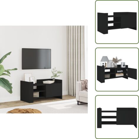 Credenza TV nero - vidaXL Mobile Porta TV Nero 80x35x40 cm in Legno Multistrato - Mobile TV con ripiano
