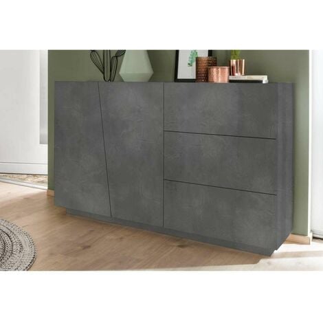 Credenza VEGA moderna 2 ante battente 3 cassetti 140  ardesia