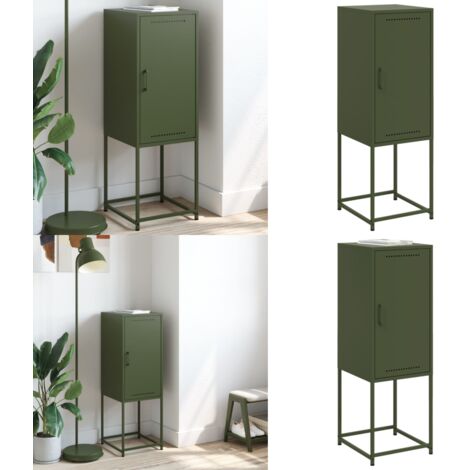 Credenza Verde Oliva 36x39x107 cm in Acciaio - Credenza verde oliva - Credenza industriale