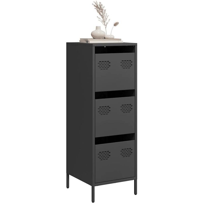 Credenza Nera 39x35x103,5 cm in Acciaio - Vidaxl