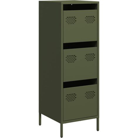 Credenza Verde Oliva 39x35x103,5 cm in Acciaio vidaXL