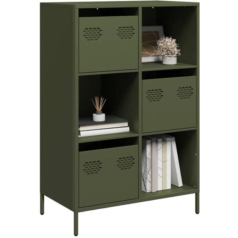 Credenza Verde Oliva 68x39x103,5 cm in Acciaio Vidaxl 322468