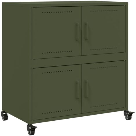 Credenza Verde Oliva 68x39x72 cm in Acciaio vidaXL