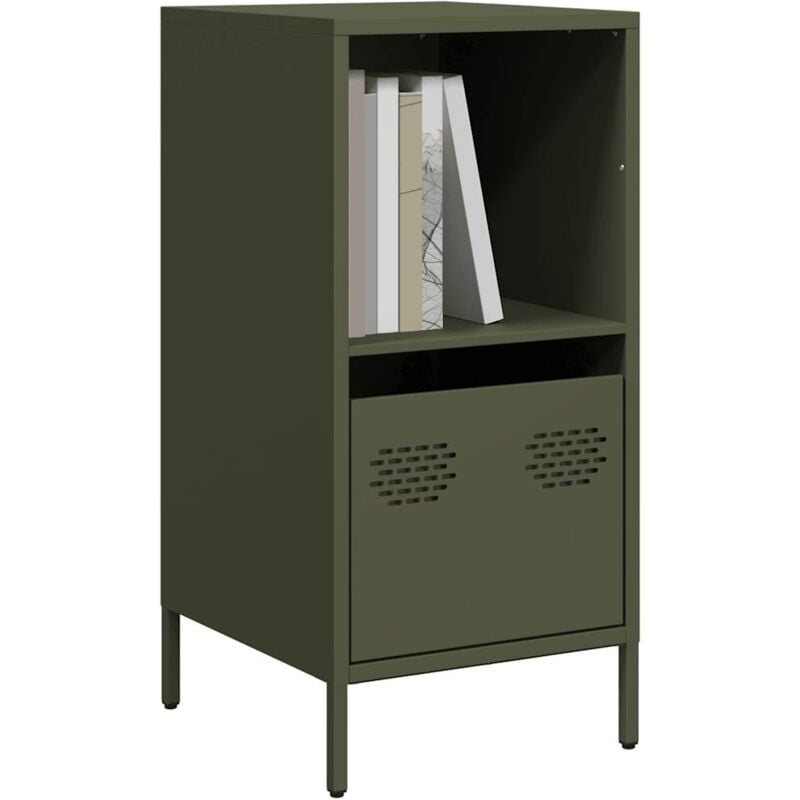 Credenza Verde Oliva 35x39x73,5 cm in Acciaio Laminato a Freddo - Vidaxl