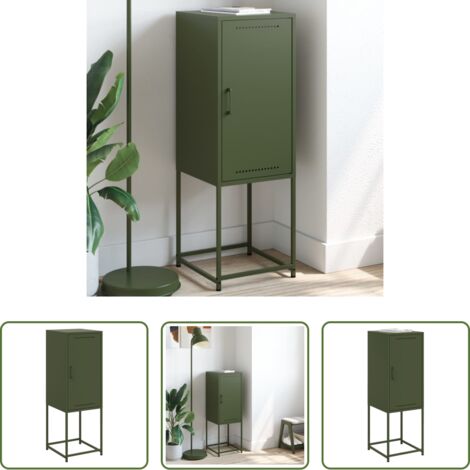 Credenza verde oliva -  Credenza Verde Oliva 36x39x107 cm in Acciaio