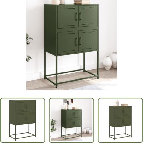 Credenza verde oliva -  Credenza Verde Oliva 68,5x38,5x107 cm in Acciaio