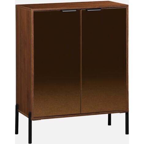 Credenza vintage effetto legno di noce, 83cm