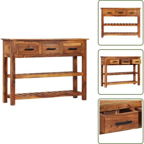 Credenza vintage - vidaXL Credenza con 3 Cassetti 110x30x80 cm Legno Massello di Acacia - Credenza con ripiani