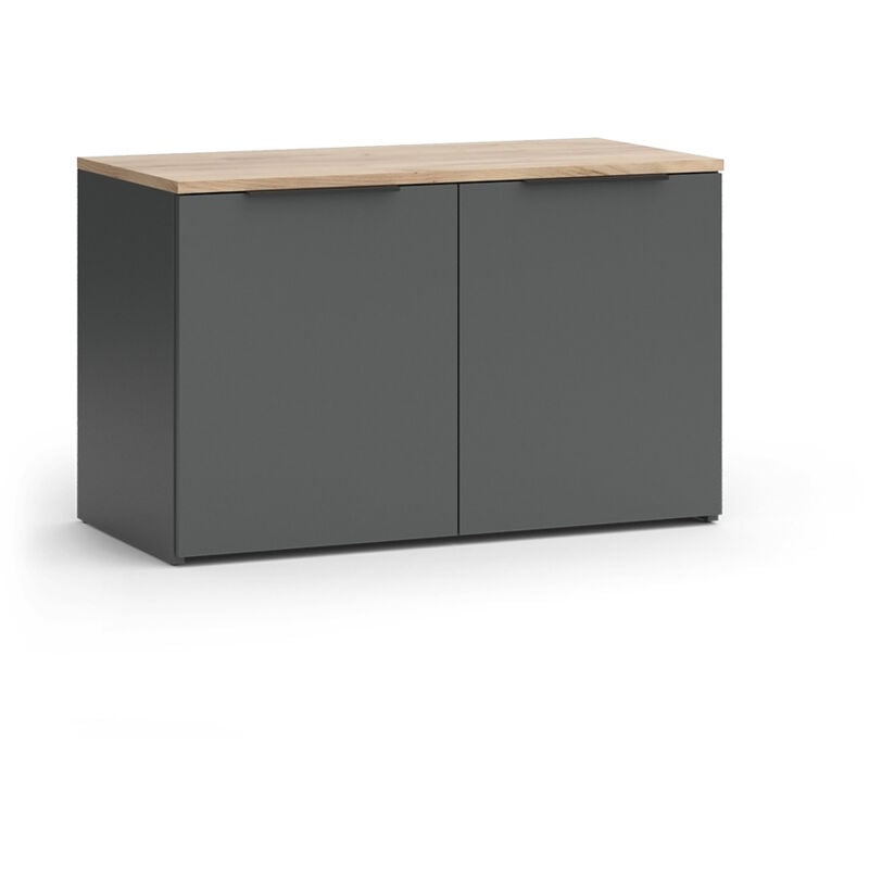 Credenza Wido, Antracite, 80 x 50 cm con 2 porte