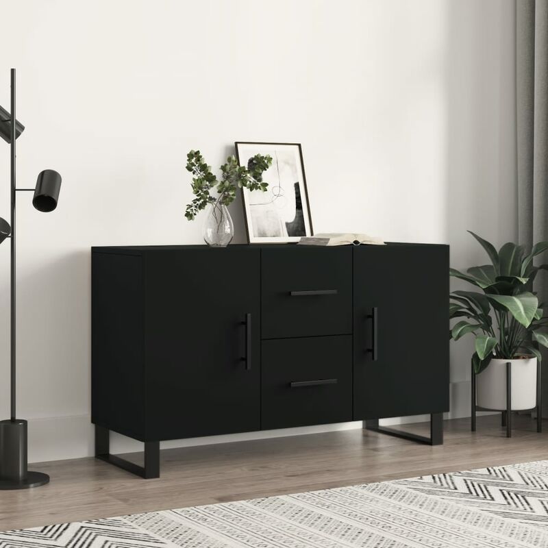 Credenza,Madia per salotto,Buffet da cucina Nera 100x36x60 cm in Legno Multistrato MCI296438 MaisonChic