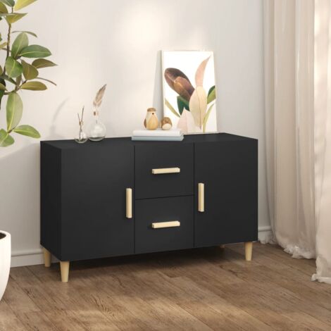 MAISON CHIC Credenza，Madia per salotto，Buffet da cucina Nera 100x36x60 cm in Legno Multistrato MCI596835 MaisonChic