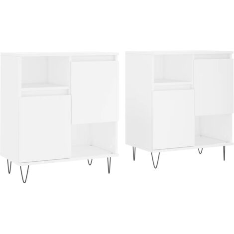 Credenze 2 pz Bianche in Legno Multistrato vidaXL 456775