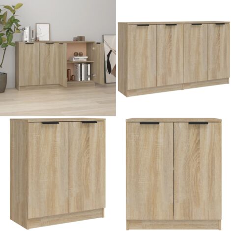 Credenze 2 pz Rovere Sonoma 60x30x70 cm in Legno Multistrato - Credenze multistrato - Credenze in legno rovere