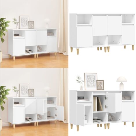 Credenze 2pz Bianche 60x35x70 cm in Legno Multistrato - Credenze moderne - Credenze in legno multistrato