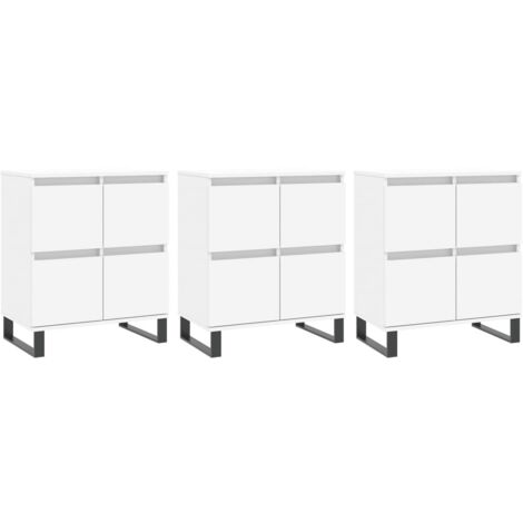Credenze 3 pz Bianco in Legno Multistrato vidaXL 127726