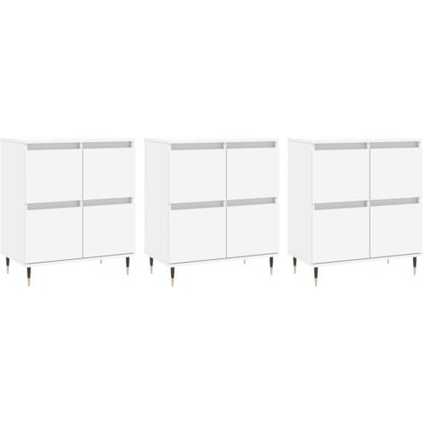 Credenze 3 pz Bianco in Legno Multistrato vidaXL