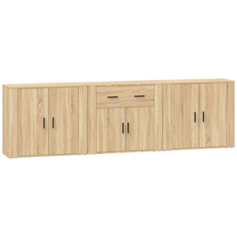 Credenze 3 pz Rovere Sonoma in Legno Multistrato vidaXL
