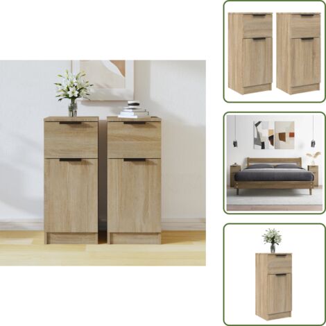 Credenze 30x30x70 cm - vidaXL Credenze 2 pz Rovere Sonoma 30x30x70 cm in Legno Multistrato -