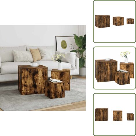 Credenze in legno rovere - vidaXL Credenze 3 pz Rovere Fumo in Legno Multistrato - Credenze per soggiorno
