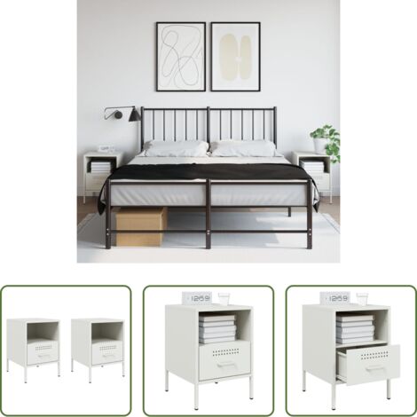 Credenze industriali -  Comodini 2 pz Bianchi 36x39x50,5 cm in Acciaio