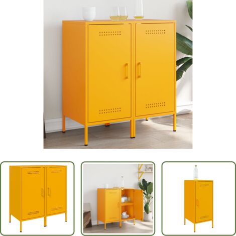 Credenze industriali -  Credenze 2 pz Giallo Senape 36x39x79 cm in Acciaio