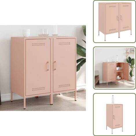 Credenze industriali - vidaXL Credenze 2 pz Rosa 36x39x79 cm in Acciaio - Credenze con anta