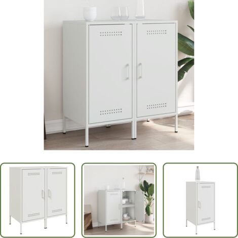 Credenze moderne -  Credenze 2 pz Bianche 36x39x79 cm in Acciaio