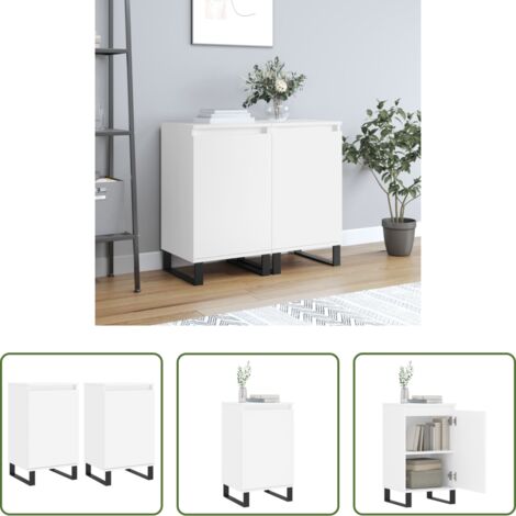 Credenze moderne -  Credenze 2 pz Bianche 40x35x70 cm in Legno Multistrato