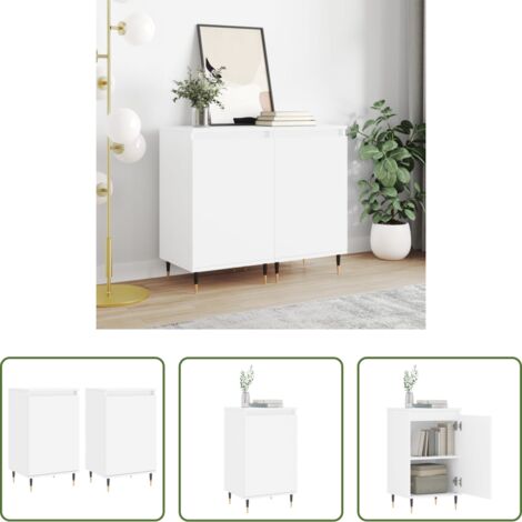 Credenze moderne -  Credenze 2 pz Bianche 40x35x70 cm in Legno Multistrato