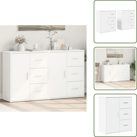 Credenze per casa - vidaXL Credenze 2 pz Bianche 60x31x70 cm in Legno Multistrato - Credenze per soggiorno