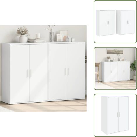 Credenze per casa - vidaXL Credenze 2 pz Bianche 60x31x84 cm in Legno Multistrato - Credenze per stanza