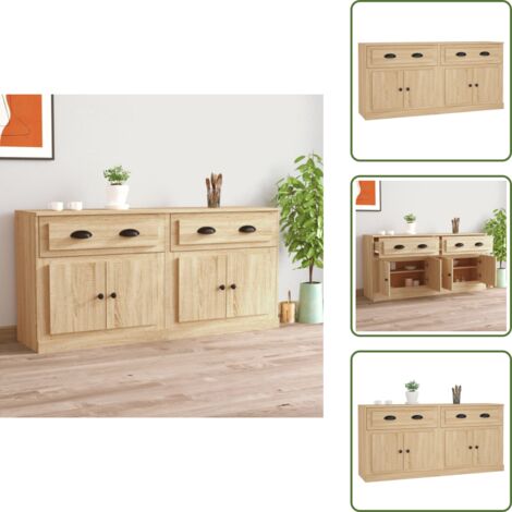 Credenze per casa - vidaXL Credenze 2 pz Rovere Sonoma in Legno Multistrato -