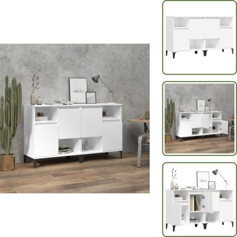 Credenze per casa - vidaXL Credenze 2pz Bianche 60x35x70 cm in Legno Multistrato - Credenze con ante