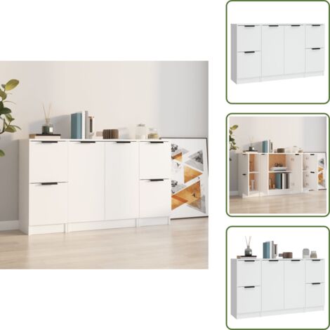 Credenze per casa - vidaXL Credenze 3 pz Bianco in Legno Multistrato - Credenze per arredamento