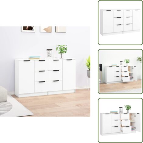 Credenze per stanza - vidaXL Credenze 2 pz Bianche 60x30x70 cm in Legno Multistrato - Credenze per casa