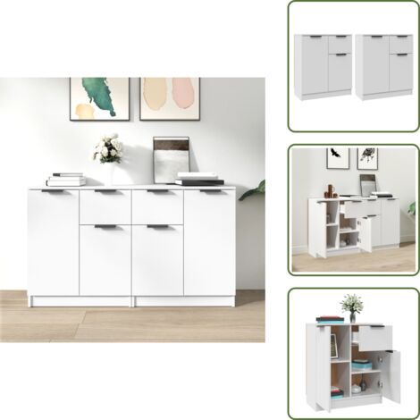 Credenze per stanza - vidaXL Credenze 2 pz Bianche 60x30x70 cm in Legno Multistrato - Credenze per casa