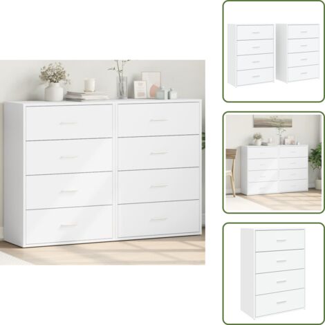 Credenze per stanza - vidaXL Credenze 2 pz Bianche 60x31x84 cm in Legno Multistrato - Credenze per armadi