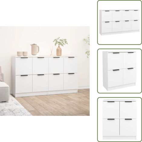 Credenze per stanza - vidaXL Credenze 2 pz Bianco 60x30x70 cm in Legno Multistrato - Credenze per archivio