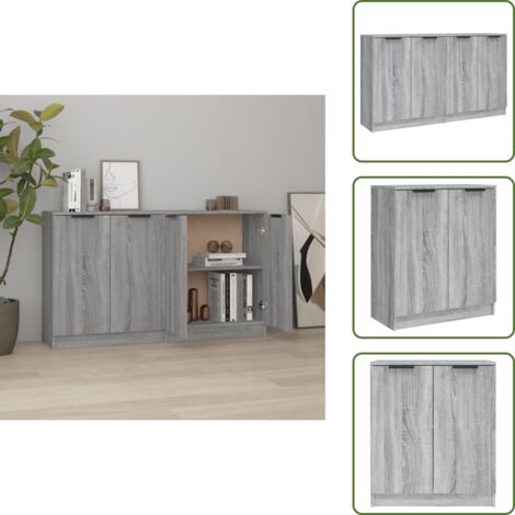 Credenze per stanza - vidaXL Credenze 2 pz Grigio Sonoma 60x30x70 cm in Legno Multistrato - Credenze per casa