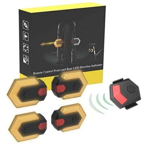 YMYNY Crediri 1 Set Fahrrad-Blinker vorne und hinten mit kabelloser Fernbedienung (schwarz) –