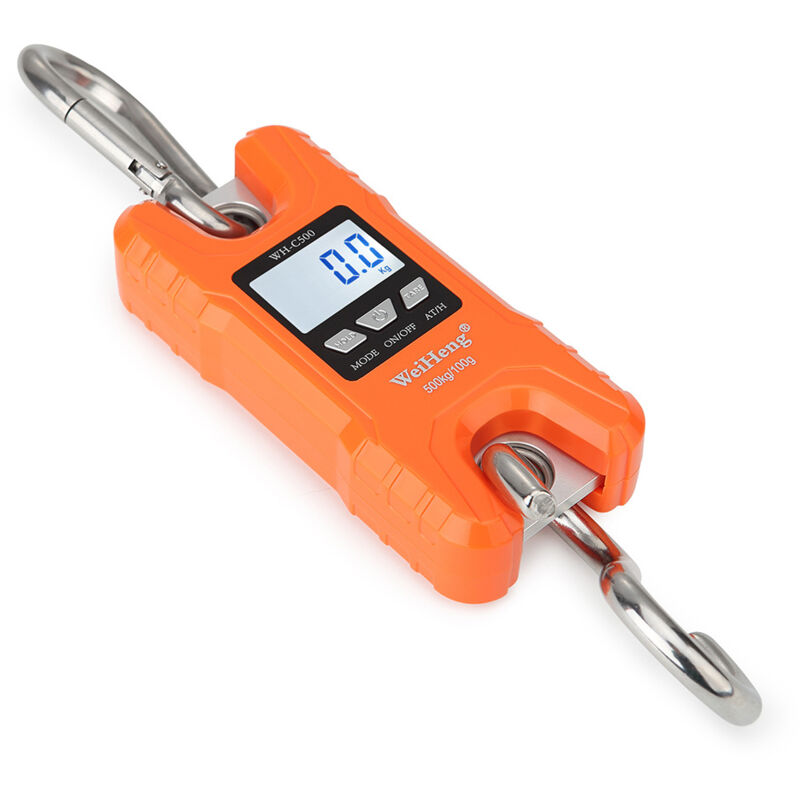Image of Crediri 500 kg/100 g elektronische Hakenwaage, Mini-Kranwaage, Orange