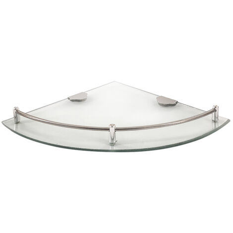 Crediri Eckregal aus Glas mit Chrombefestigungen